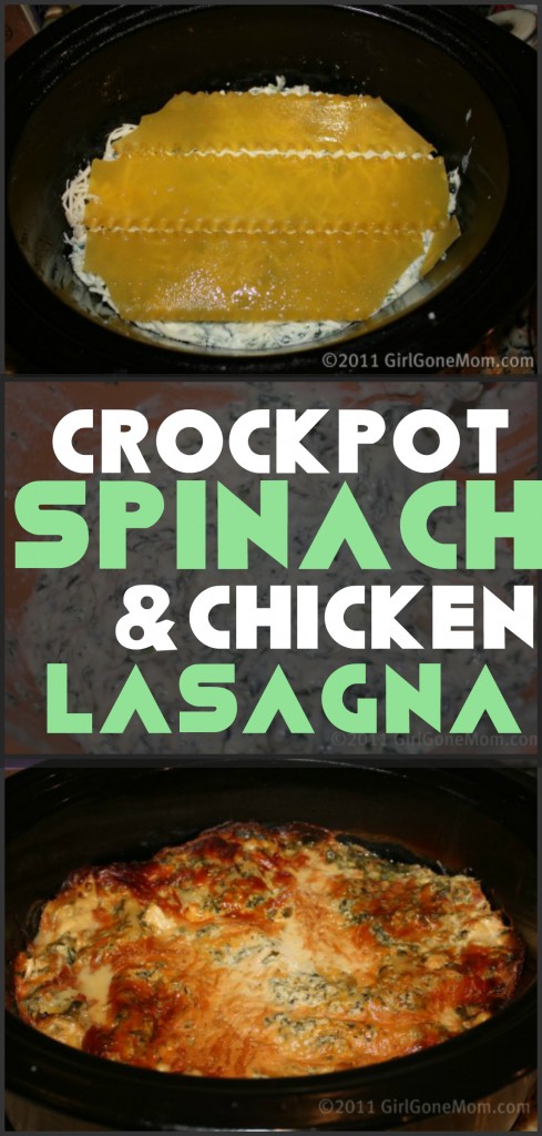 CROCKPOT Spinach & Chicken Lasagna