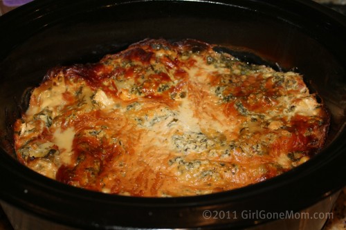 Crockpot Spinach and Chicken Lasagna #Recipe #Crockpot #Slowcooker