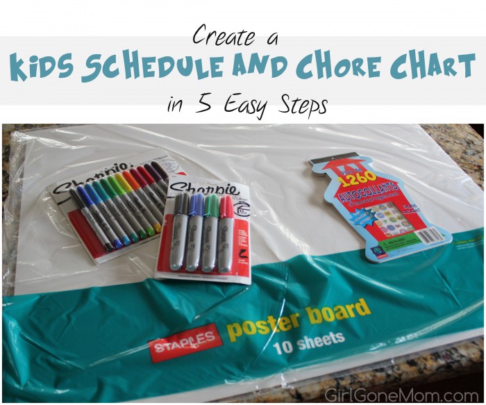Create a Kids Schedule and Chore Chart in 5 Easy Steps | GirlGoneMom.com