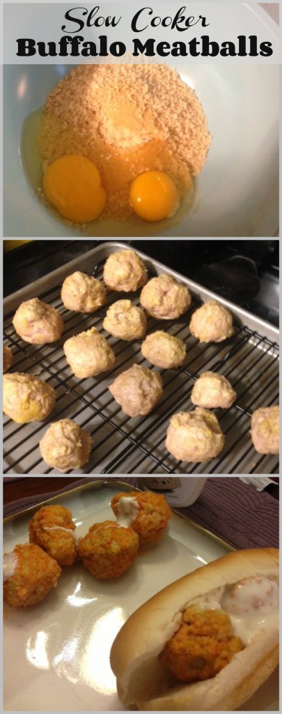 Slow Cooker Buffalo Chicken Meatballs - GirlGoneMom.com #slowcooker #crockpot #buffalo #meatballs