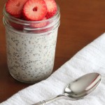 Overnight Oats with chia seeds and fresh strawberries #mymorningprotein